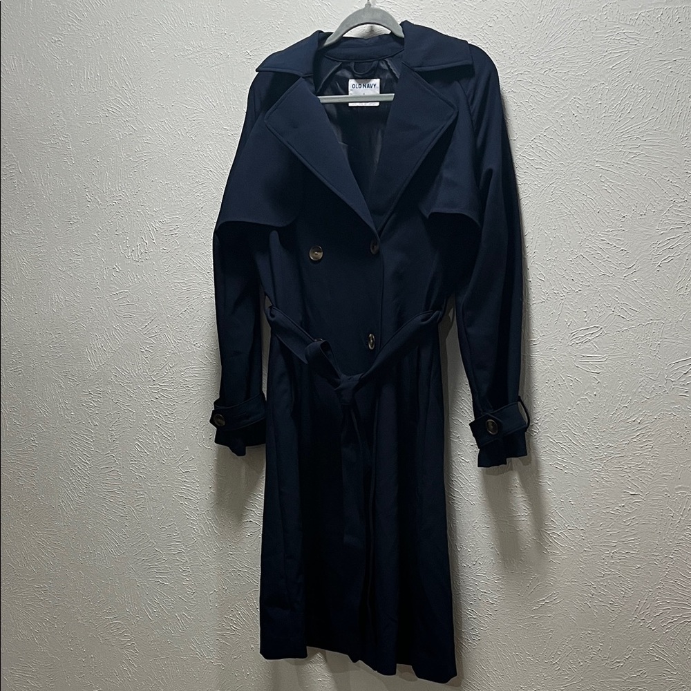 Old Navy Navy Blue Trench Coat size small